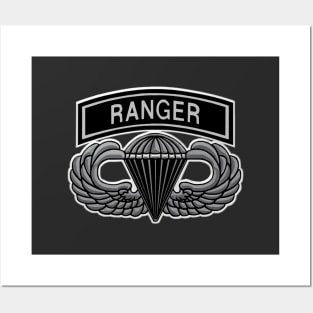 Army Ranger Jump Wings Gray Posters and Art